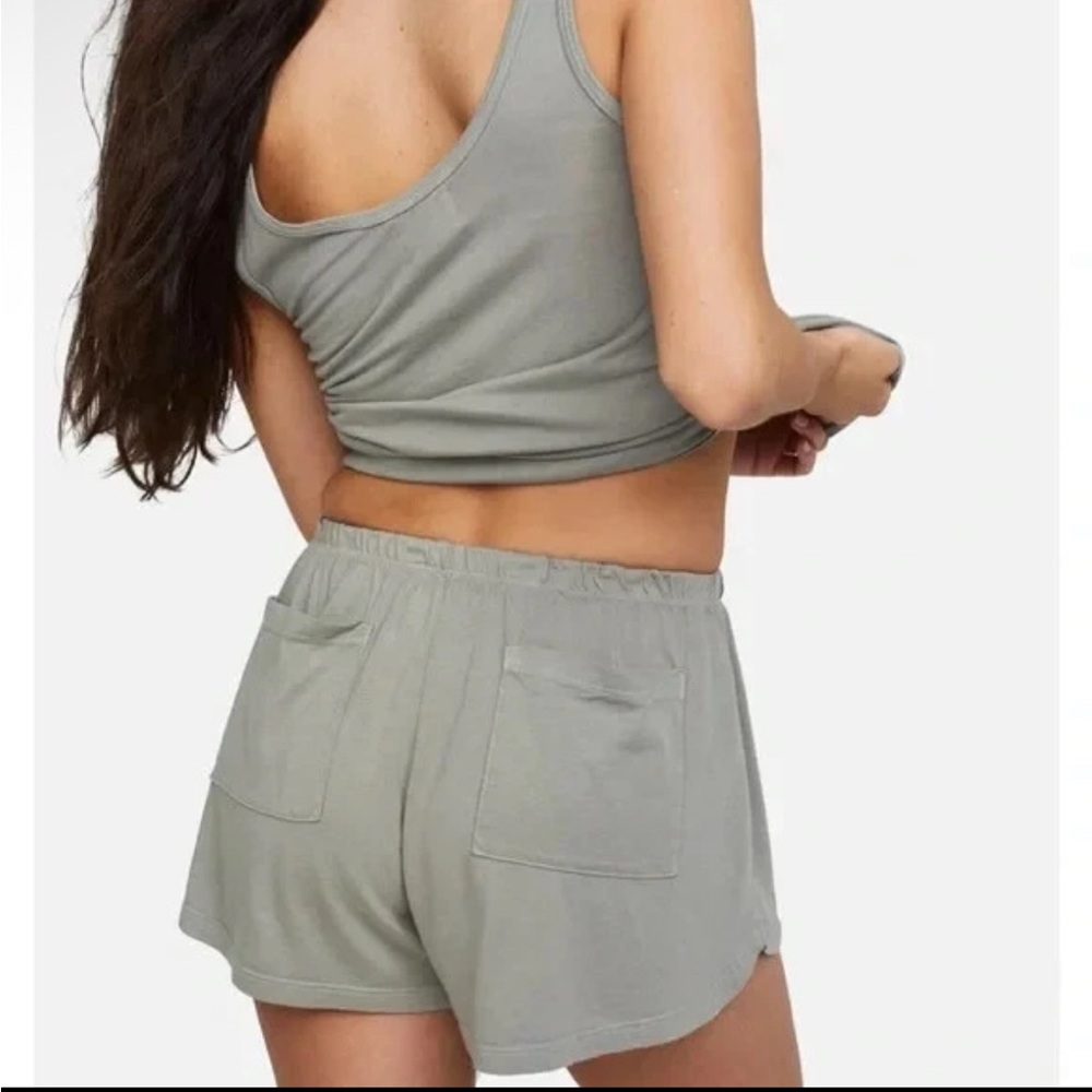 MATE the Label Gray Athletic Shorts High-Rise Lightweight